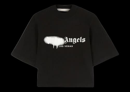 Palm Angels Las Vegas Sprayed Cropped Tee Black/White