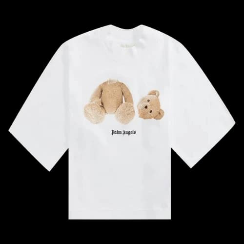 Palm Angels Bear Cropped Tee 'White/Brown'