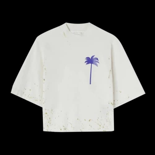 Palm Angels PXP Painted Fitted Tee 'Butter/Purple'