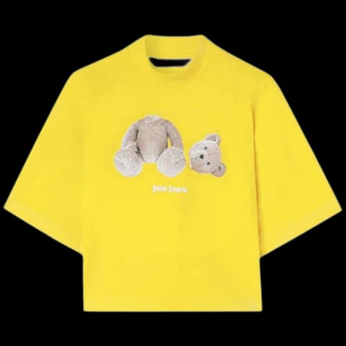Palm Angels Bear Printed Fitted T-Shirt 'Ochre Yellow'