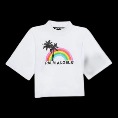 PALM ANGELS Printing Short Sleeve White