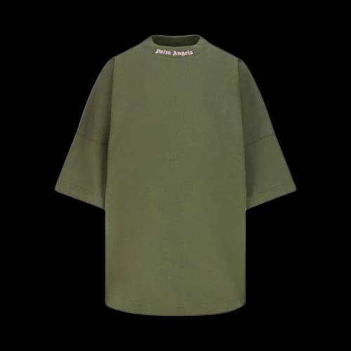 Palm Angels Logo Over Tee 'Military/Pink'