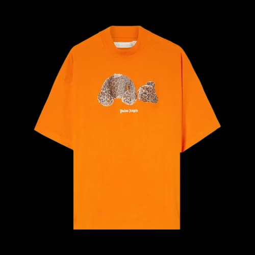 Palm Angels Womens Leopard Bear Loose T-Shirt Orange/Brown