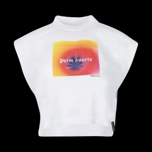 Palm Angels x The Webster Square Leaf Muscle Tee 'White/Orange'