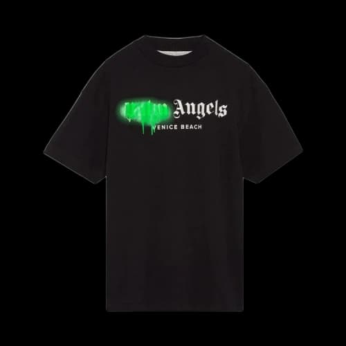 Palm Angels Venice Beach Sprayed Tee 'Black/Fluorescent Green'