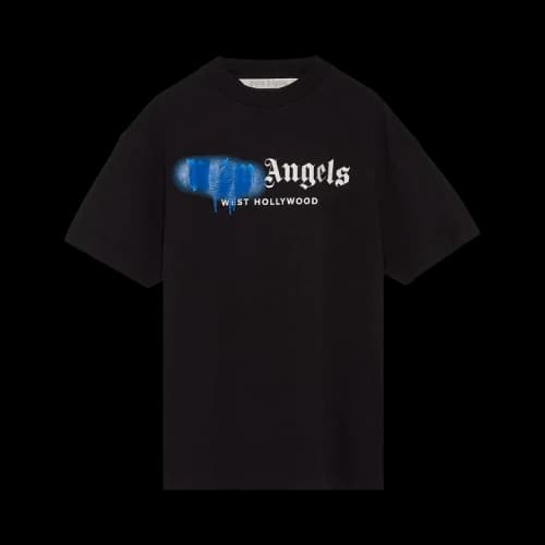 Palm Angels Womens West Hollywood Sprayed Logo T-shirt Black