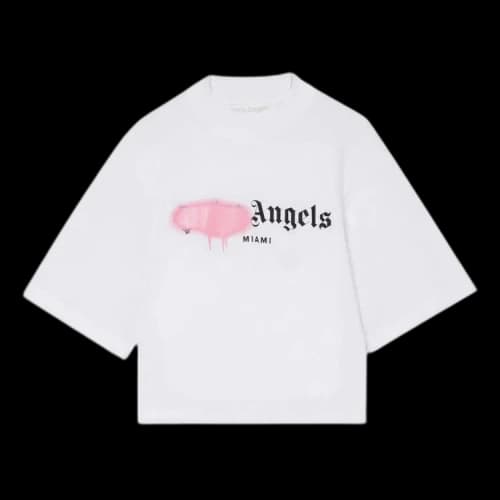 Palm Angels Womens Miami Sprayed Logo T-Shirt White