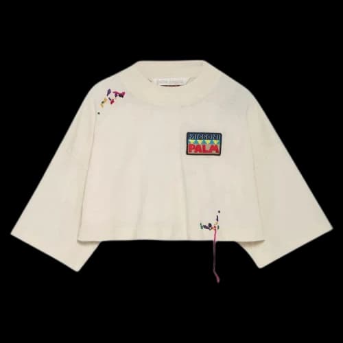 Palm Angels x Missoni Desert Cropped Tee 'Off White'