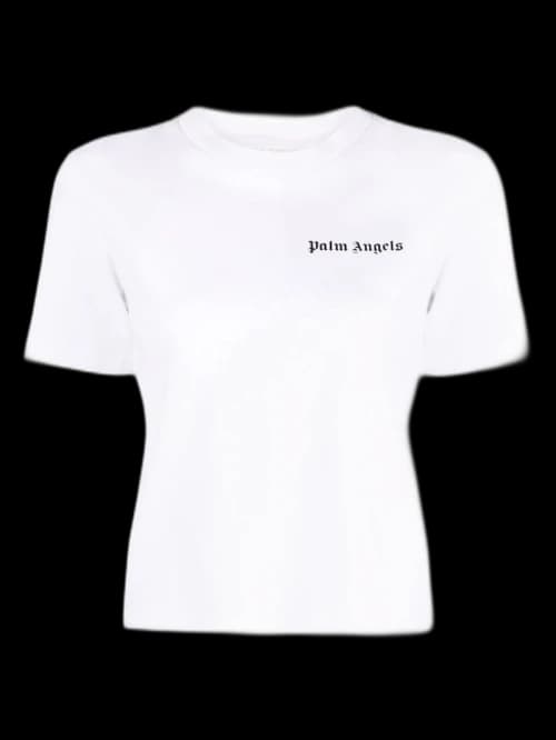 Palm Angels Womens Logo Fitted T-Shirt White/Black