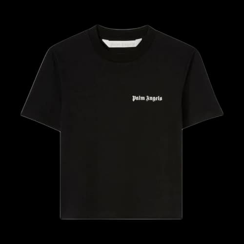 Palm Angels Womens Logo Fitted T-Shirt Black/White