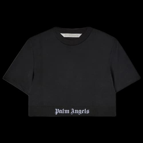 Palm Angels Women's Logo Tape Cropped T-Shirt Black/White