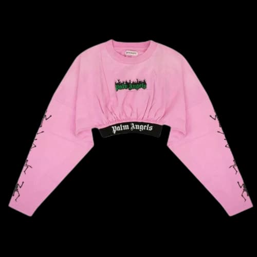 Palm Angels Dance Of Death Cropped T-Shirt 'Pink'