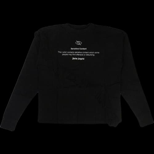 Palm Angels Sensitive Content Rouches Long Sleeve 'Black/White'
