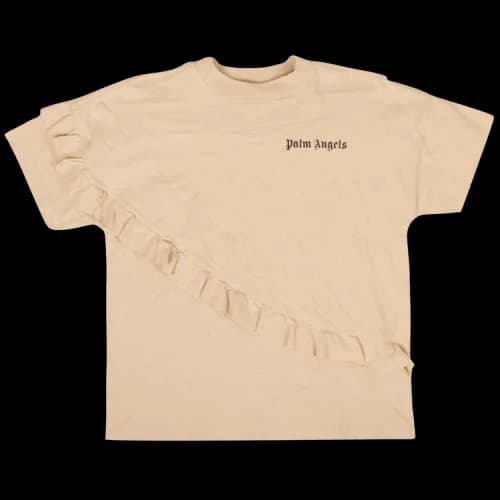 Palm Angels Ruffled Short-Sleeve T-Shirt 'Sand Brown'