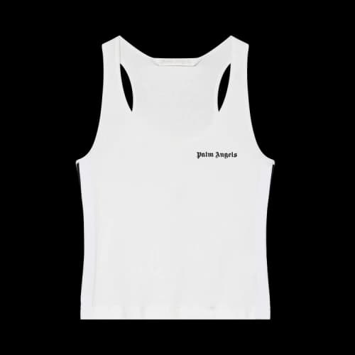 Palm Angels Logo Tank Top 'White/Black'