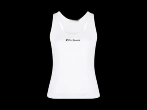 Palm Angels Classic Logo Rib Tank Top White