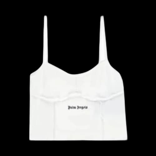 Palm Angels Classic Logo Rib Top 'White/Black'