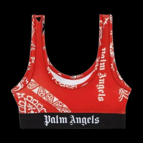 Palm Angels Bandana Print Sport Bra 'Red/White'