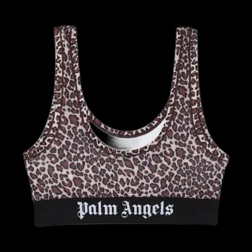 Palm Angels Leopard Print Sport Bra 'Brown/White'