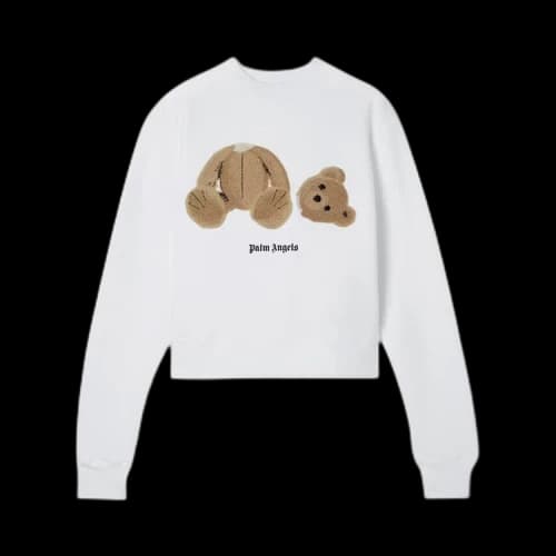 Palm Angels Teddy Bear-Print Hoodie White