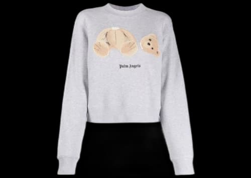 Palm Angels Bear Crewneck Sweatshirt Grey