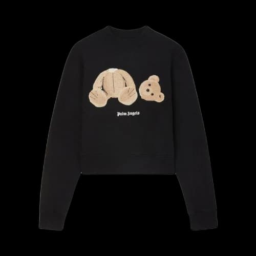 Palm Angels Women's Palm Bear Fitted Crew Sweatshirt Black/Brown