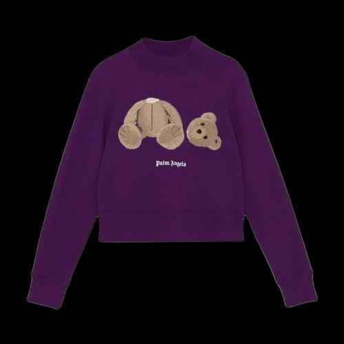 Palm Angels Bear Fitted Crew 'Purple/Brown'