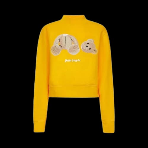Palm Angels Bear Printed Fitted Crew 'Ochre Yellow'