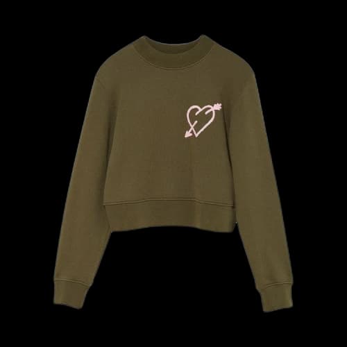 Palm Angels Pierced Heart Fitted Crewneck 'Pink'