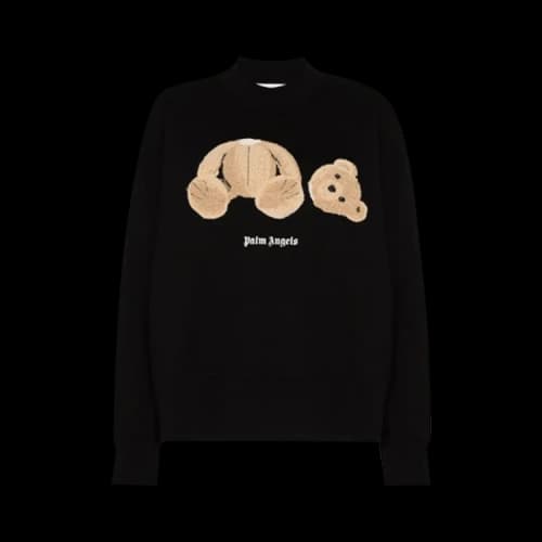 Palm Angels Bear Fitted Crewneck 'Black/Brown'