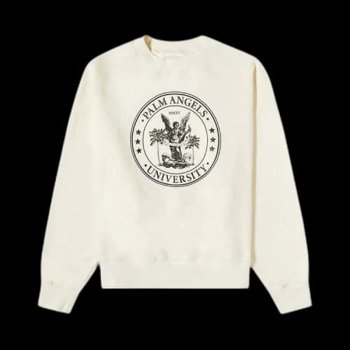 Palm Angels Classic Crewneck Sweatshirt 'Butter/Black'