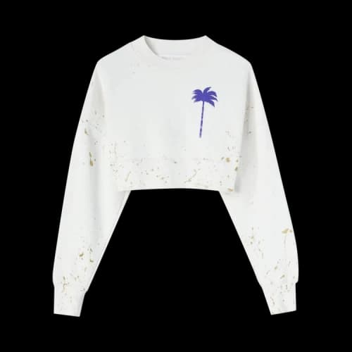 Palm Angels PXP Painted Cropped Crew 'Butter/Purple'
