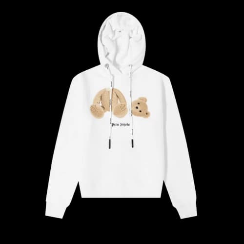 Palm Angels Bear Printed Hoodie 'White/Brown'