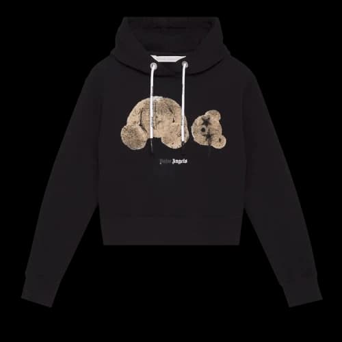 Palm Angels Sprayed Bear Hoodie 'Black/Brown'