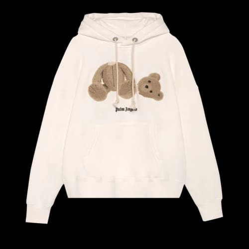 Palm Angels Bear Fitted Hoodie 'White/Brown'
