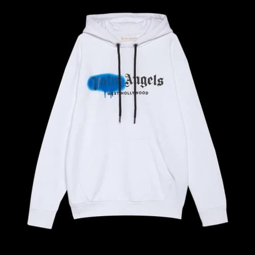 Palm Angels West Hollywood Sprayed Hoodie 'White/Blue'