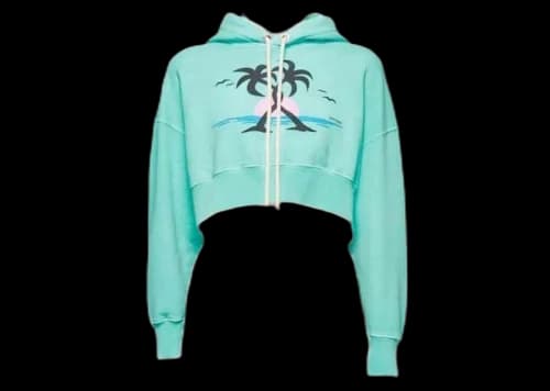 Palm Angels Fluo Green Palm Trees Hoodie Fluo Green