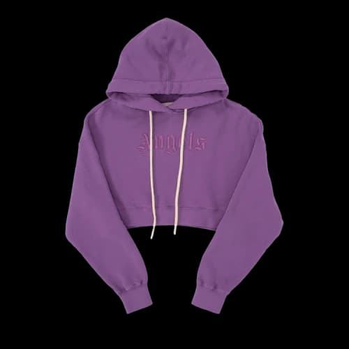 Palm Angels GD Angels Cropped Hoodie 'Purple'
