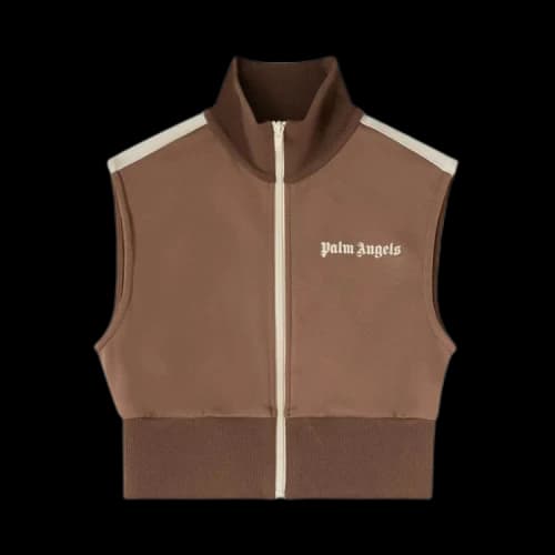 Palm Angels Classic Track Vest 'Brown/White'
