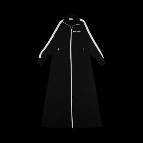 Palm Angels Maxi Length Logo Zip-Up Track Jacket 'Black'