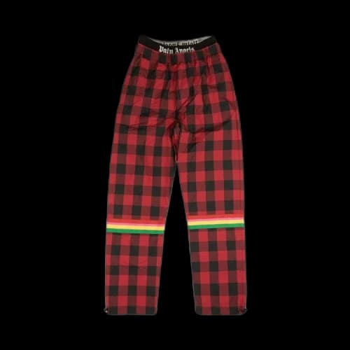 Palm Angels Buffalo Check Aftersport Pants 'Red'