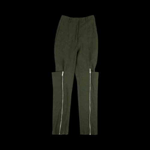 Palm Angels Zipper Detail Dress Pants 'Green'