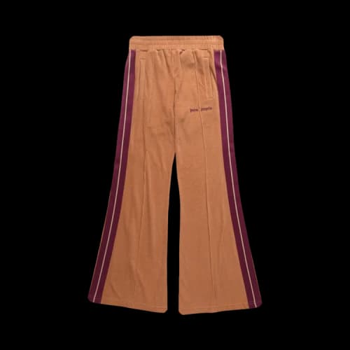 Palm Angels Cord Fleece Flared Track Pants 'Beige/Purple'