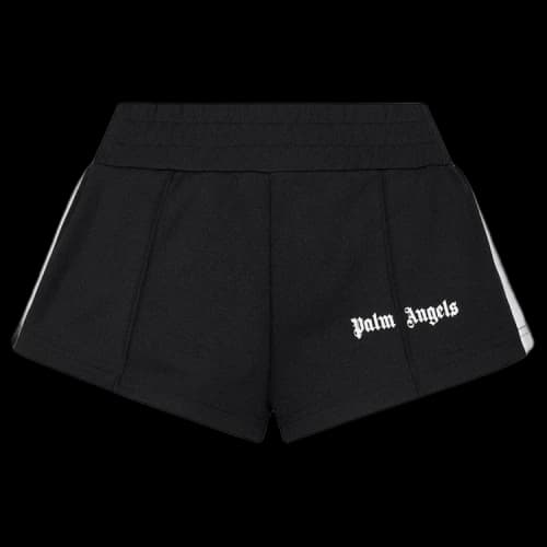 Palm Angels Womens Side Stripe Logo Track Shorts Black/White