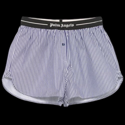 Palm Angels Classic Logo Striped Shorts 'Navy Blue'
