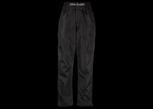 Palm Angels Logo Waistband Tapered Trousers Black