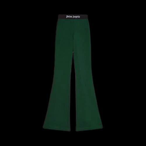 Palm Angels Logo Tape Flare Sweatpants 'Forest Green'