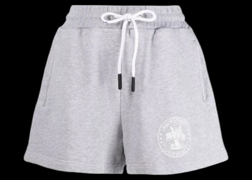 Palm Angels Logo Print Drawstring Track Shorts Grey
