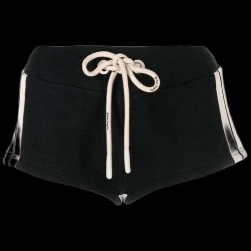 Palm Angels Track Fleece Shorts 'Black/White'