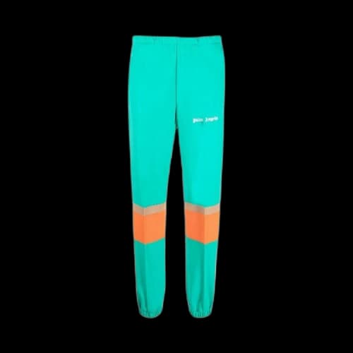 Palm Angels Colorblock Track Pants 'Green/White'
